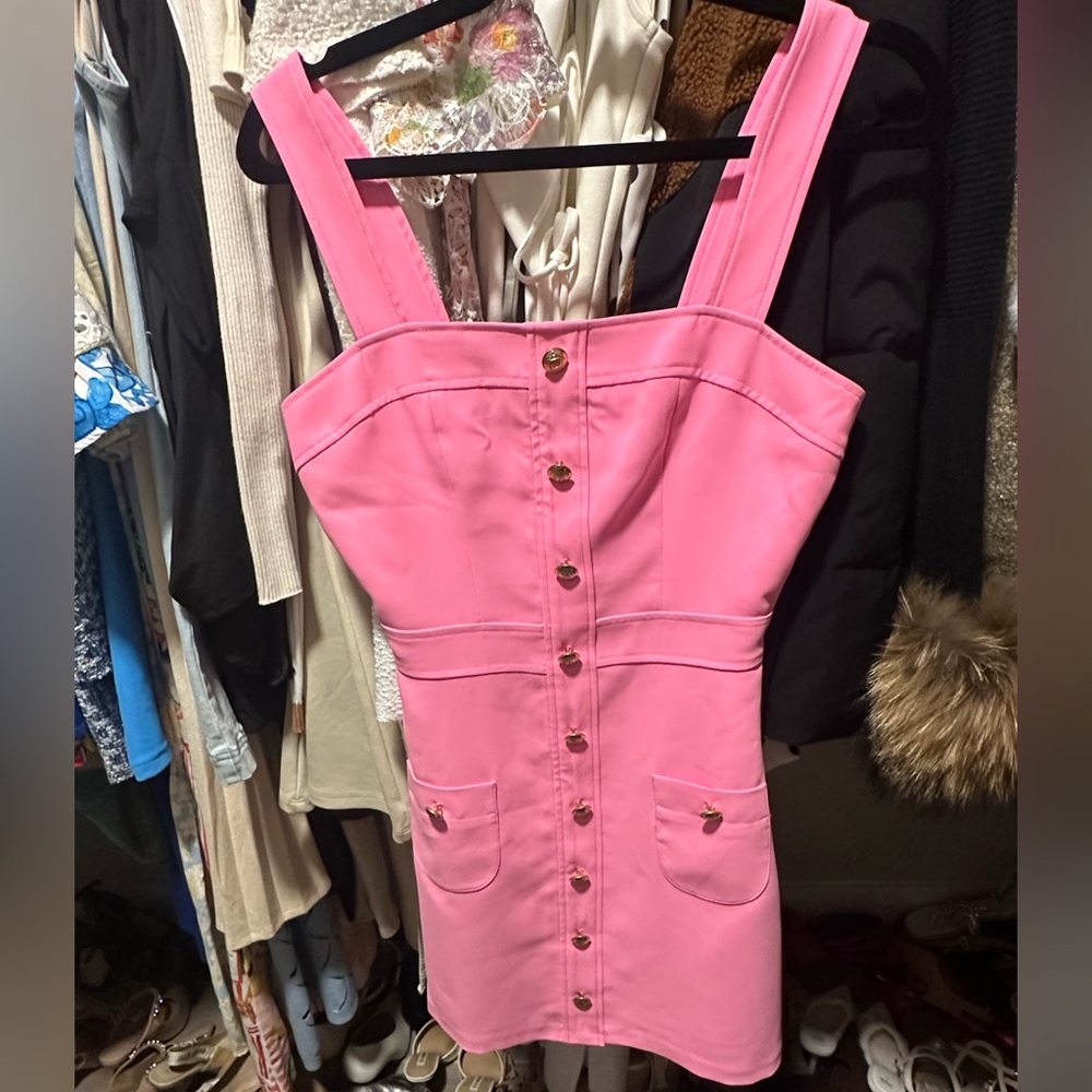 Amanda Uprichard Pink Button-Down Mini Dress